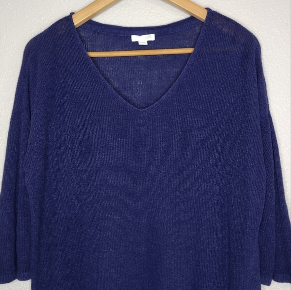 J. Jill Linen Blend Knit Lagenlook Women's V-Neck Sweater - Picture 3 of 13